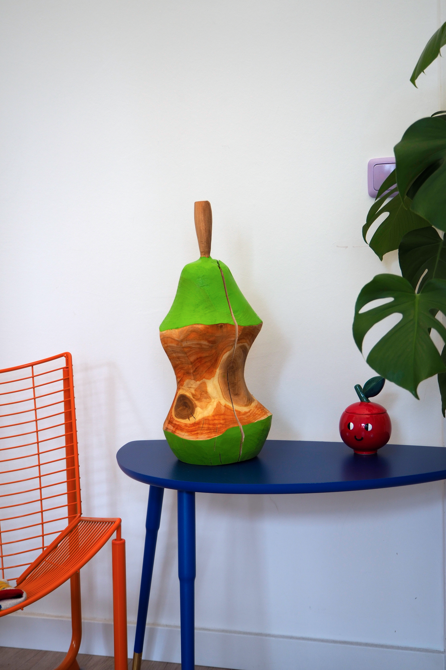 Grüner Birnengriebsch - kleine Holzkunst mit Charakter